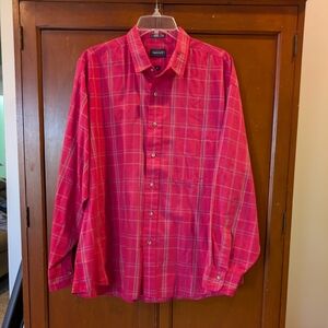 Vintage Gant Men's Pink Plaid Button Down Shirt